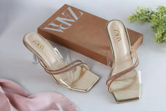 ZARA FANCY HEELS - GOLDEN