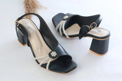 ZARA FANCY BLOCK-HEEL (BLACK)