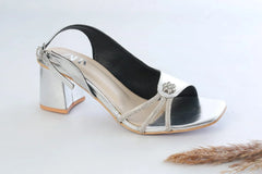 ZARA FANCY BLOCK-HEEL (SILVER)