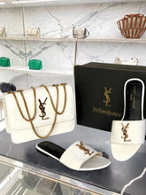 COMBO DEAL - YSL CROSS BODY BAG & YSL SLIDES - WHITE