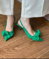 ZARA TAI KNOT HEELS - GREEN