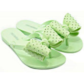 BOW TIE JELLY FLATS - GREEN