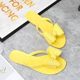 BOW TIE JELLY FLATS - YELLOW