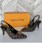 LOUIS VUITTON Slingback Heels - Check