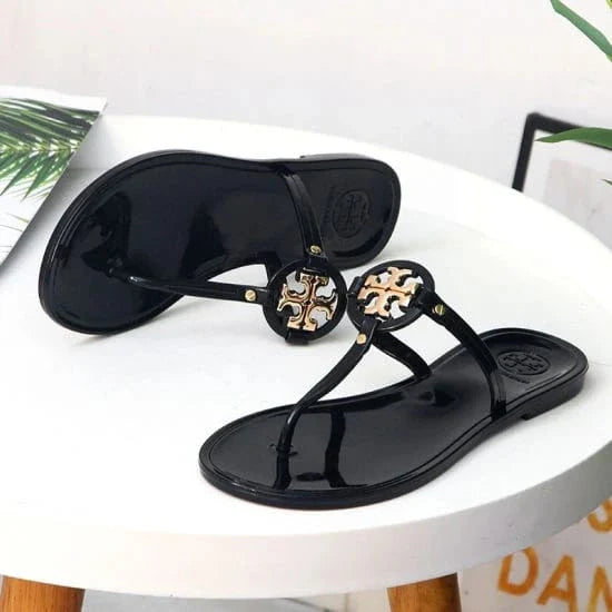 TB JELLY SLIPPERS - BLACK