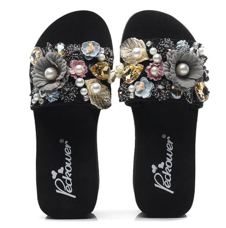 Imported Soft Floral Wedge Slipper