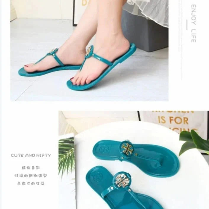 TB JELLY SLIPPERS - BEIGE