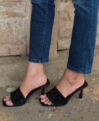 YSL-STONE FANCY HEEL-BLACK