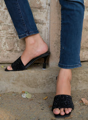 YSL-STONE FANCY HEEL-BLACK