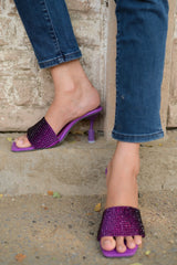 YSL-STONE FANCY HEEL-PURPLE