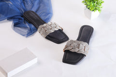 JIMMY CHOO RHINESTONES SLIDES