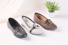 MICHAEL KORS ALICE LOGO BALLET FLAT PUMPS - BROWN