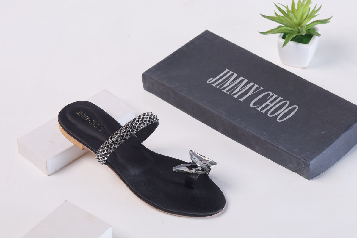 JIMMY CHOO CHIRSTAL BUTTERFLY-BLACK