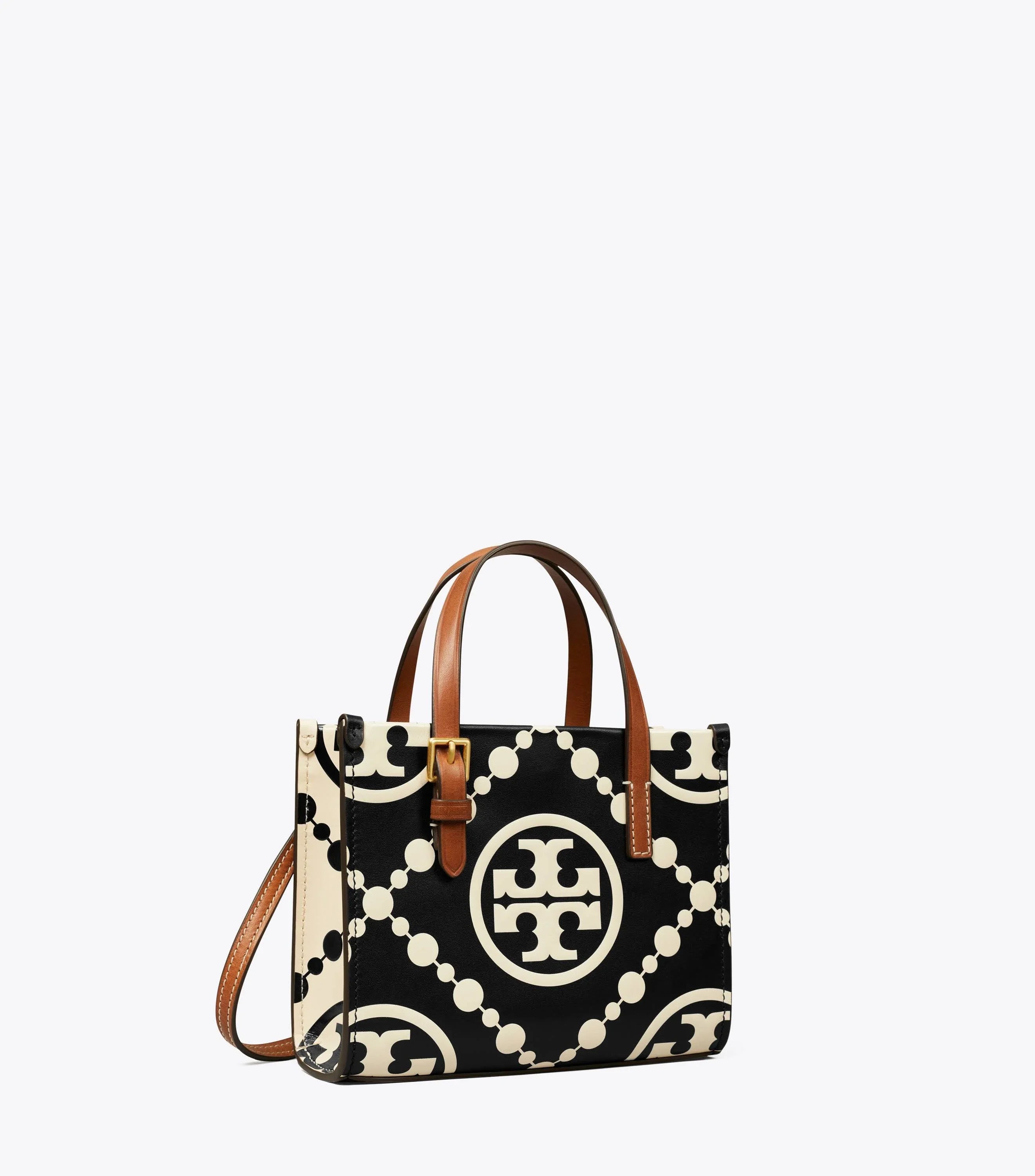 TORY BURCH MINI T MONOGRAM TOTE BAG - BLACK