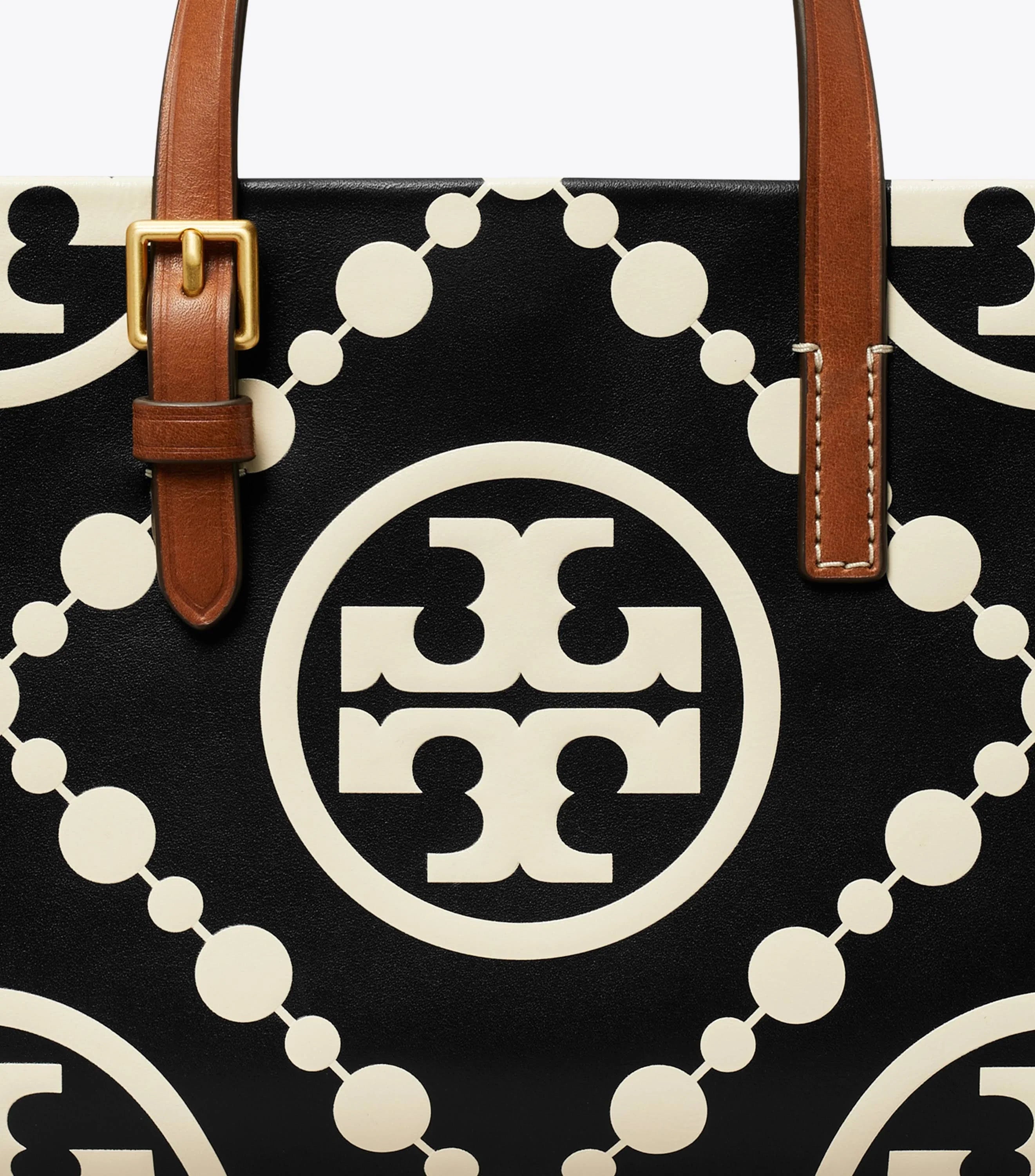 TORY BURCH MINI T MONOGRAM TOTE BAG - BLACK