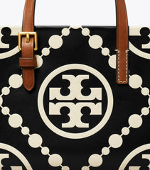 TORY BURCH MINI T MONOGRAM TOTE BAG - BLACK