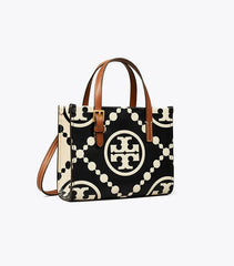 TORY BURCH MINI T MONOGRAM TOTE BAG - BLACK