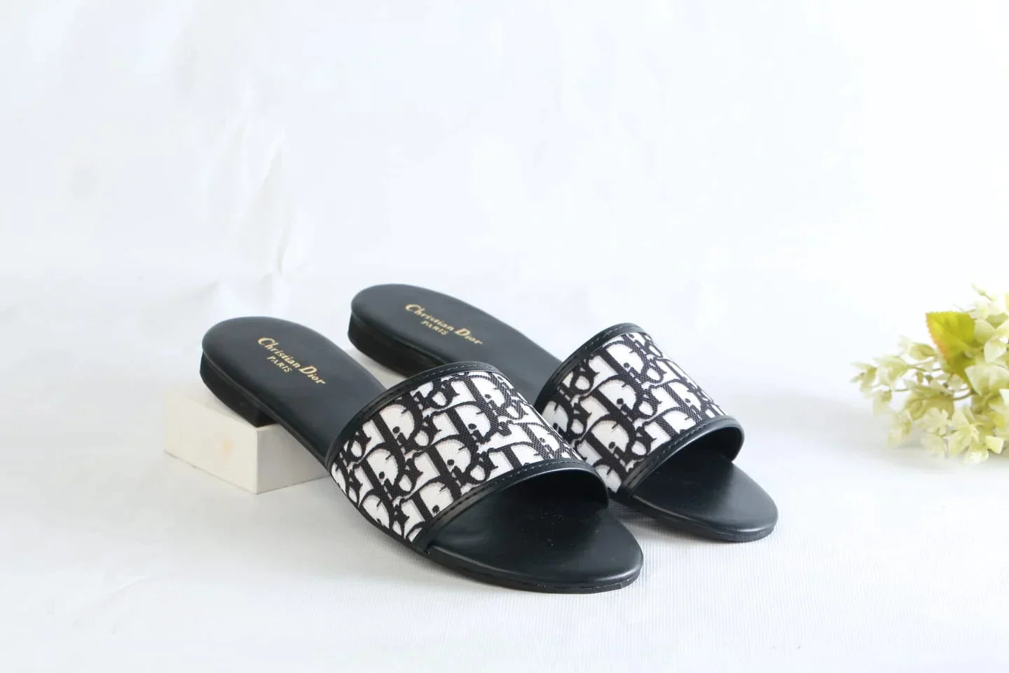 COMBO DEAL - DIOR SLIDES WITH DIOR BOOK TOTE BAG - DD GREY