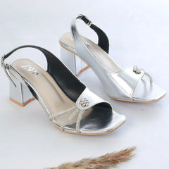 ZARA FANCY BLOCK-HEEL (SILVER)