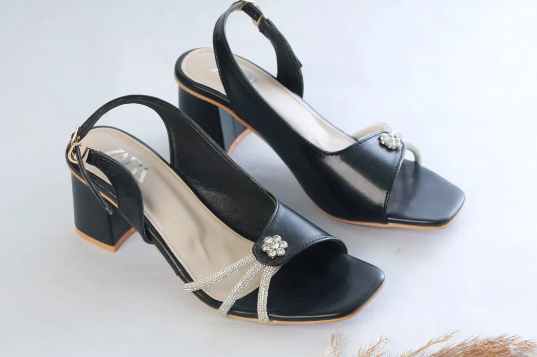 ZARA FANCY BLOCK-HEEL (BLACK)