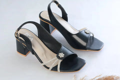 ZARA FANCY BLOCK-HEEL (BLACK)