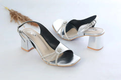 ZARA FANCY BLOCK-HEEL (SILVER)