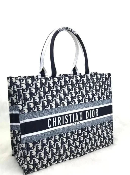 COMBO DEAL - DIOR SLIDES WITH DIOR BOOK TOTE BAG - DD GREY