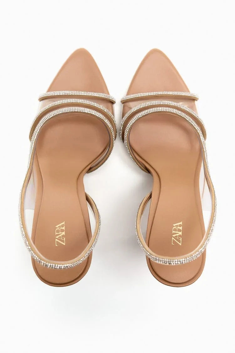 ZARA HIGH-HEEL VINYL SANDALS