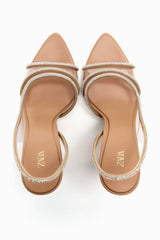 ZARA HIGH-HEEL VINYL SANDALS