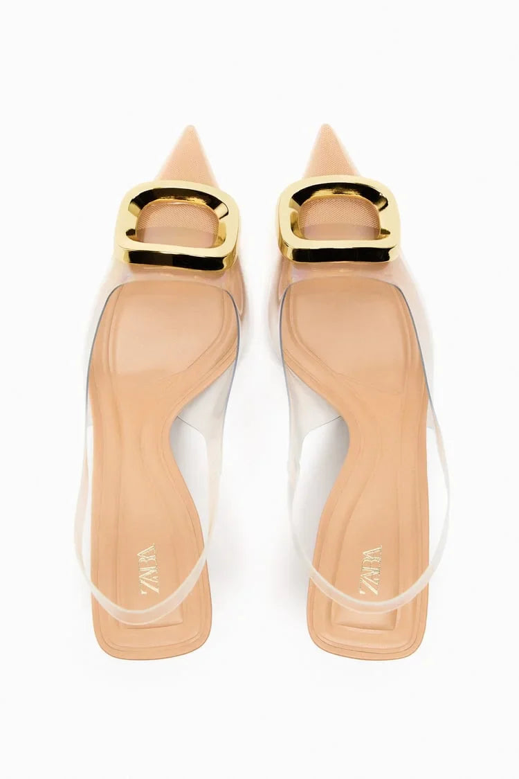 ZARA VINYL SLINGBACK SHOES