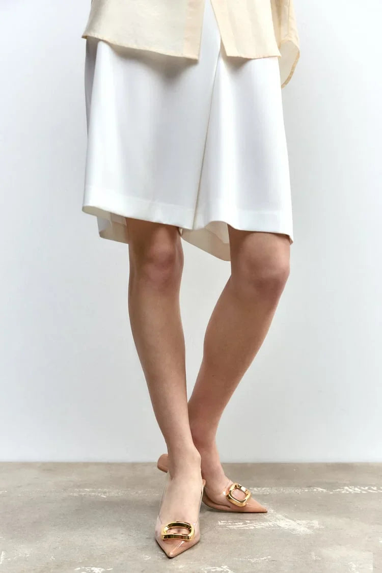 ZARA VINYL SLINGBACK SHOES