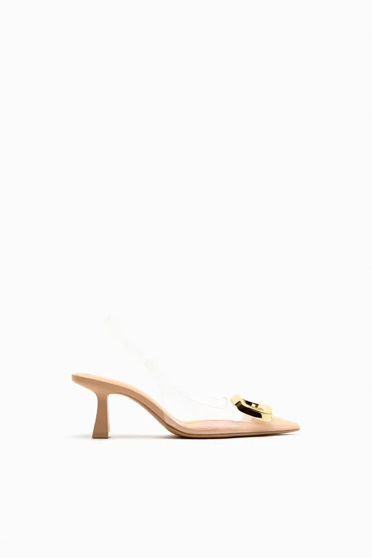 ZARA VINYL SLINGBACK SHOES