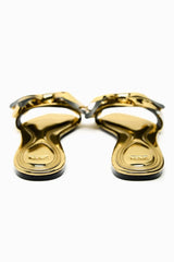 ZARA FLAT SANDALS WITH BOW - GOLDEN