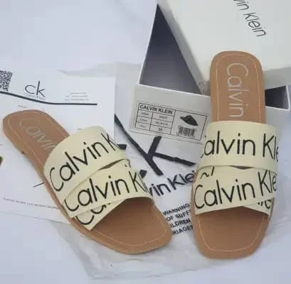 CK 'BAINY' LOGO SLIDES - BEIGE