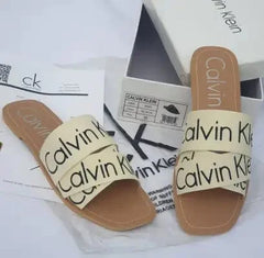 CK 'BAINY' LOGO SLIDES - BEIGE