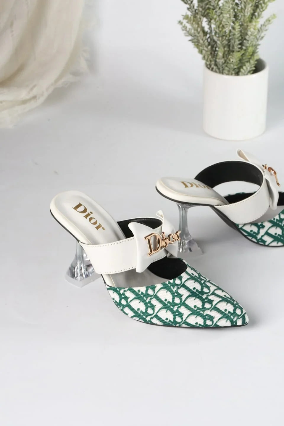 DIOR CASUAL HEEL PUMPS - GREEN