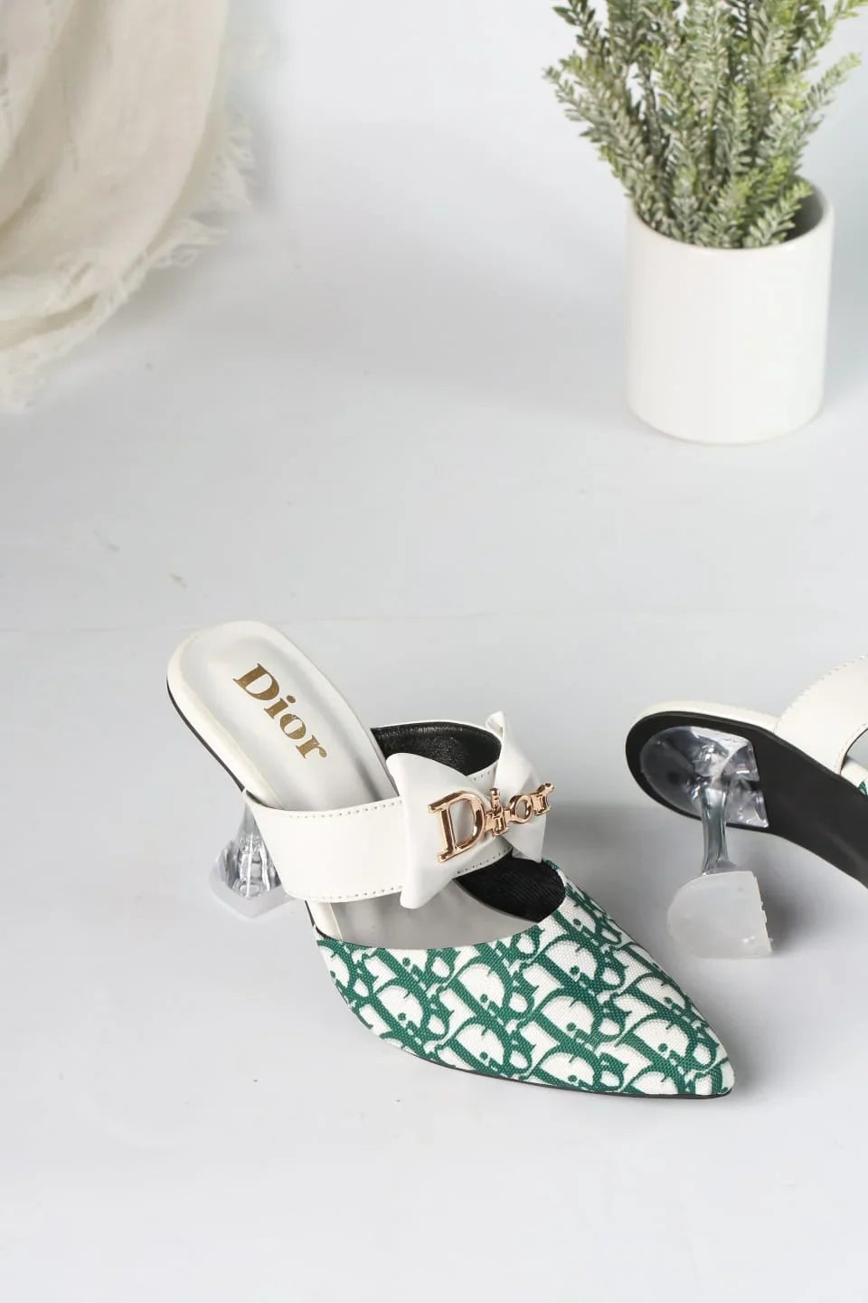 DIOR CASUAL HEEL PUMPS - GREEN