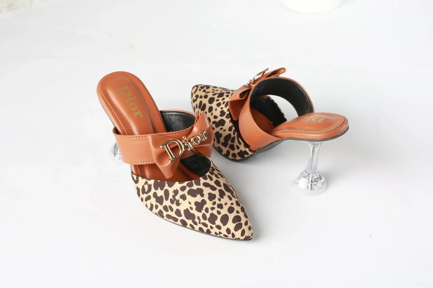 DIOR CASUAL HEEL PUMPS - BROWN (LEOPARD)