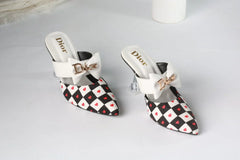 DIOR CASUAL HEEL PUMPS - WHITE (HEART)