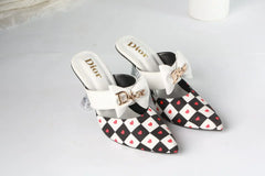 DIOR CASUAL HEEL PUMPS - WHITE (HEART)