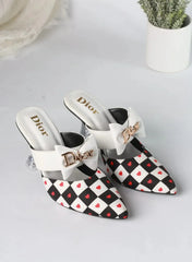 DIOR CASUAL HEEL PUMPS - WHITE (HEART)