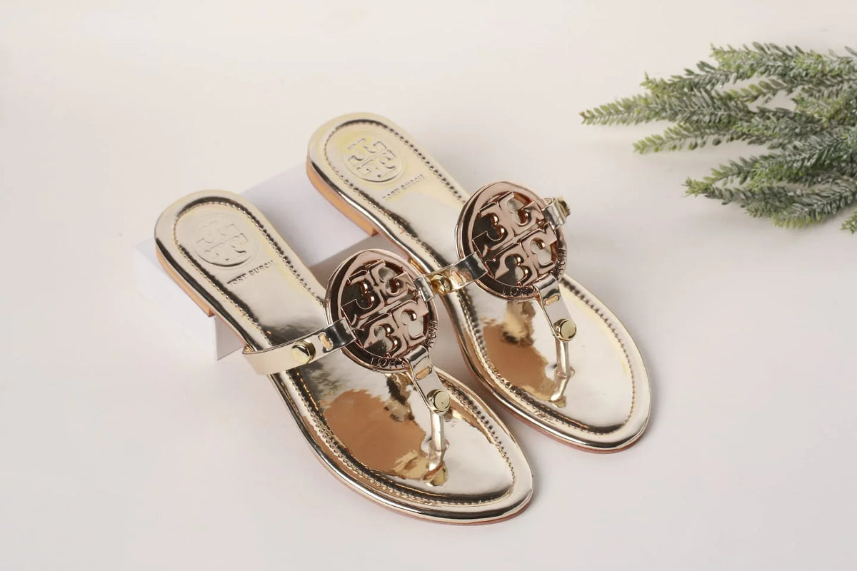 TB MILLER LOGO SANDALS - GOLDEN