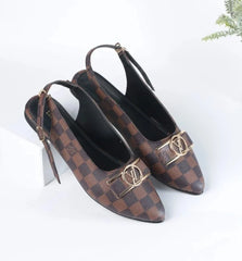 LV MONOGRAM POINTED TOE FALT PUMPS