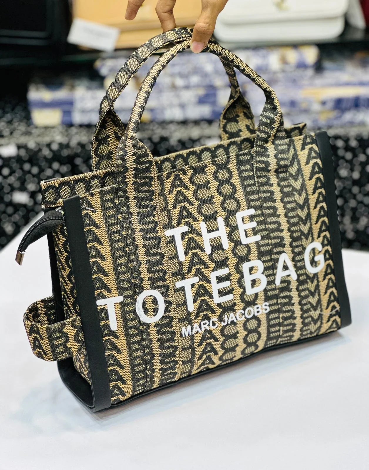 MARC JACOBS MONOGRAM TOTE BAG - BROWN