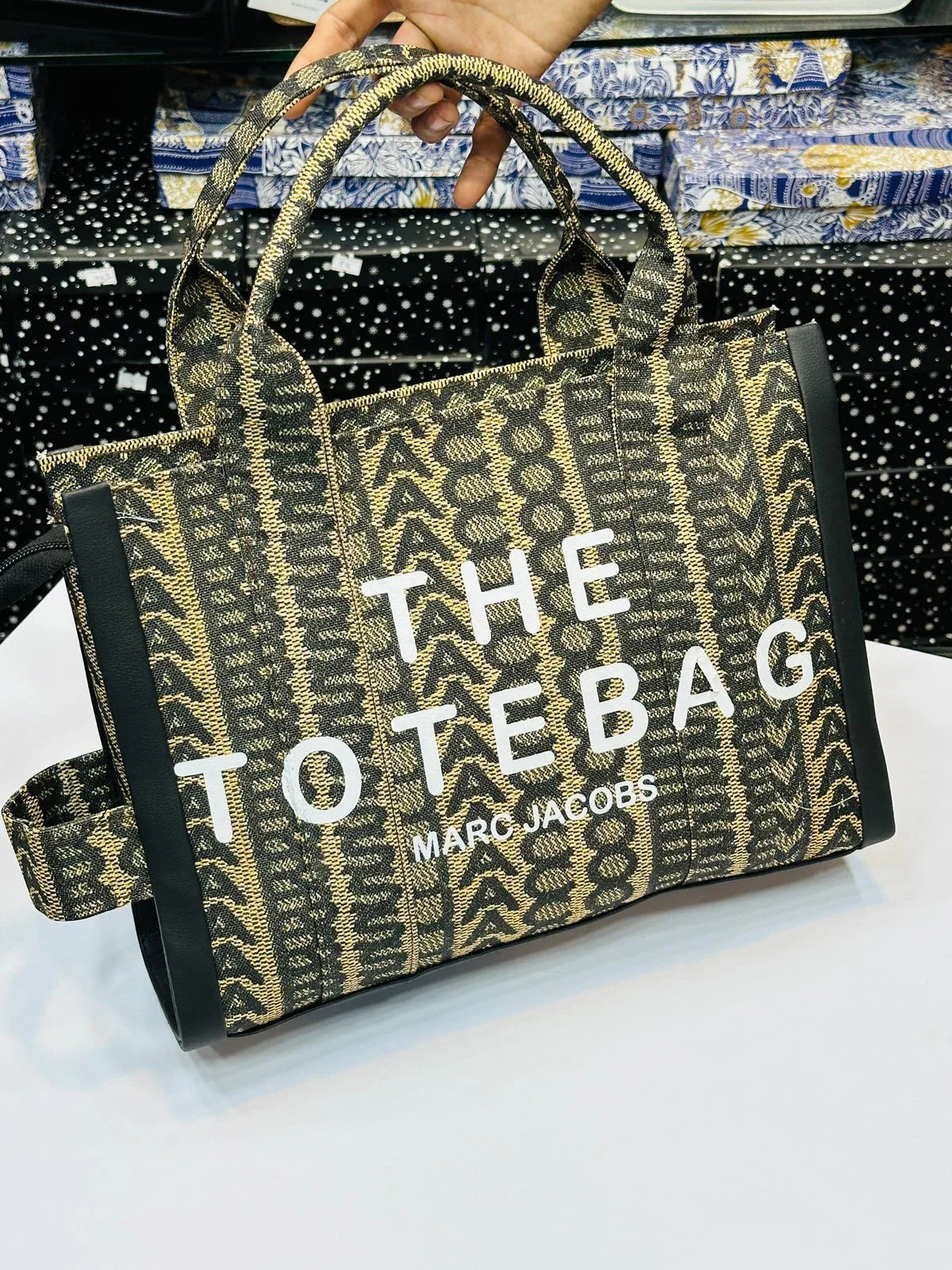 MARC JACOBS MONOGRAM TOTE BAG - BROWN