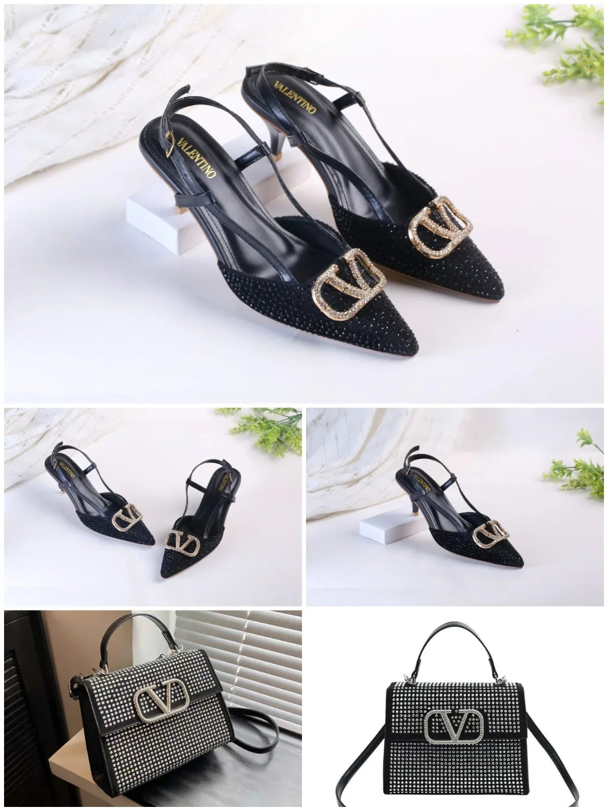 COMBO DEAL - VLOGO SIGNATURE PUMPS & CROSSBODY BAG - BLACK