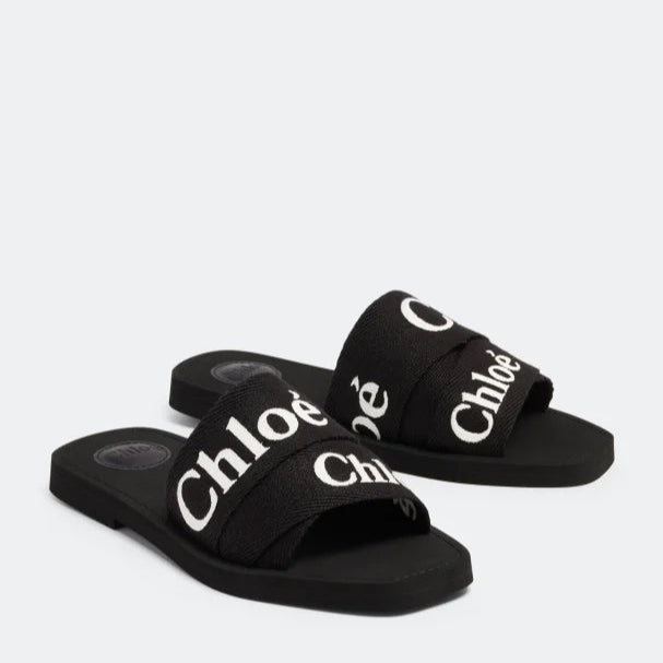 CHLOE WOODY FLAT MULE - BLACK (FULL)