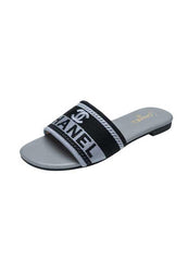CHANEL FLAT SLIPPERS - GREY