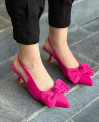 ZARA TAI KNOT HEELS - PINK