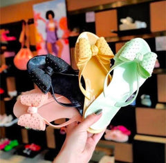 BOW TIE JELLY FLATS - YELLOW